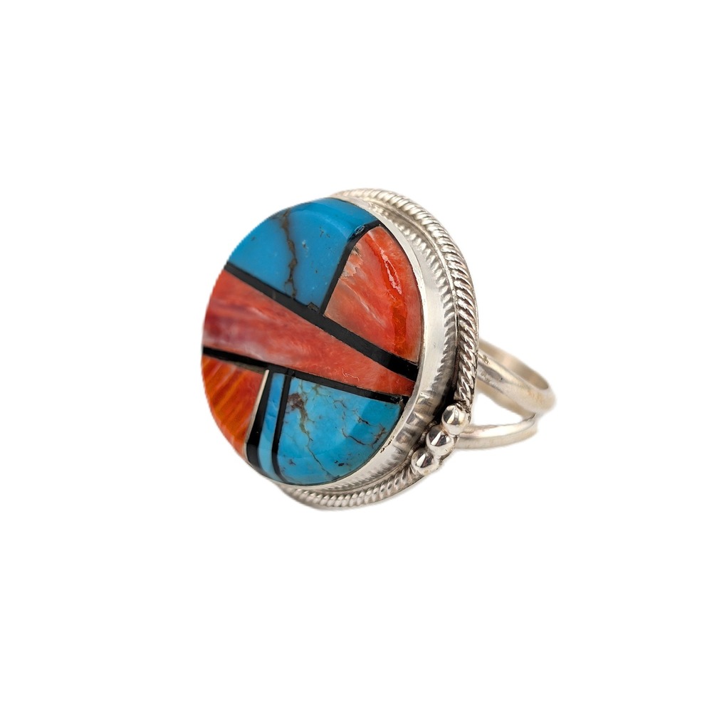 Navajo Women's Ring Sterling Silver Genuine Native Jewelry 8.5 Handmade *** - Picture 2 of 10